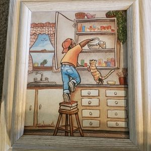 Lithograph on Canvas Cookie Thief by Woodrum